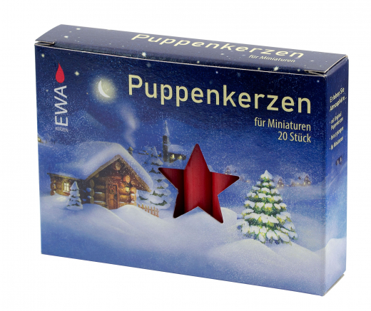 Puppenkerzen 20 Stück Ø  10 mm Höhe 65 mm Farbe:  rot 210