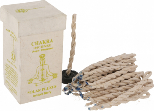 Chakra Incense, Nepal Räucherschnüre - Solar Plexus/Juniper Berry - Bild Inhalt:  ca. 32g